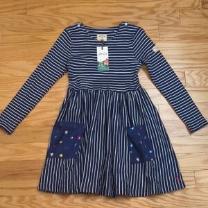 Joules Nancy Navy Long Sleeve Dress w/ Pockets Size 11yrs NWT